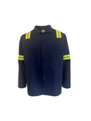 30" Navy Blue 100% FR Treated Cotton Whipcord Jacket with Enhanced Visibility