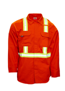 Orange FR 9oz 88/12 Shirt - High-Vis Striping